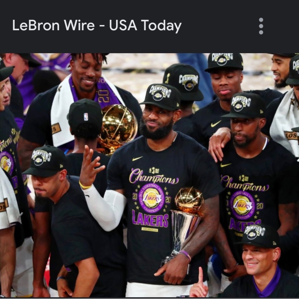 LAKERS 2020 official championship Nike shirt.